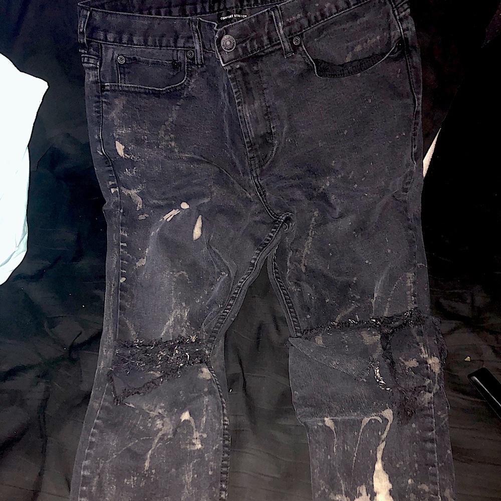 thrashed denim and mixed converse